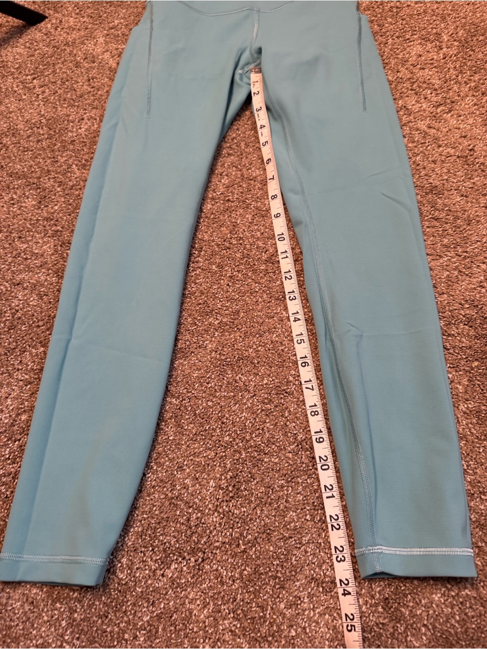 LuLulemon High-Waist Performance Leggings - Light Blue Aqua green SZ 6 Athletic - Picture 3 of 8